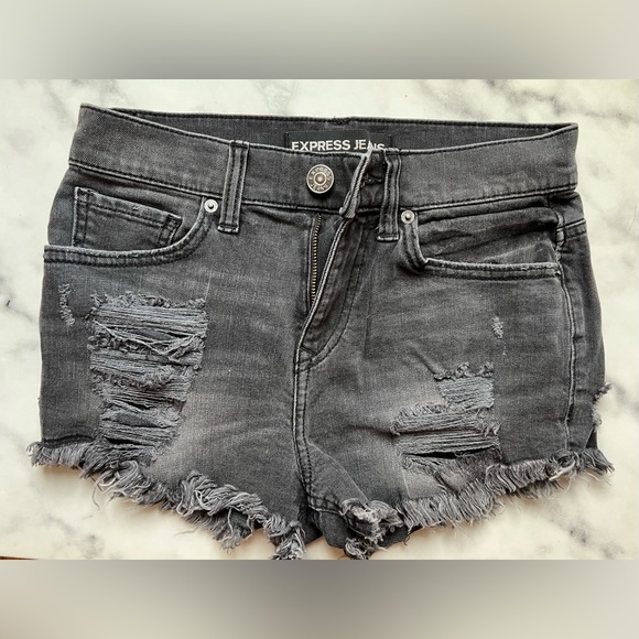4 for $20 | Express | High Waisted Cutoff Shorts - Picture 1 of 3